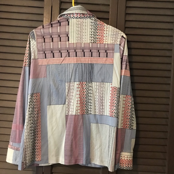 Vintage Patchwork Look Polyester Top - Picture 4 of 5